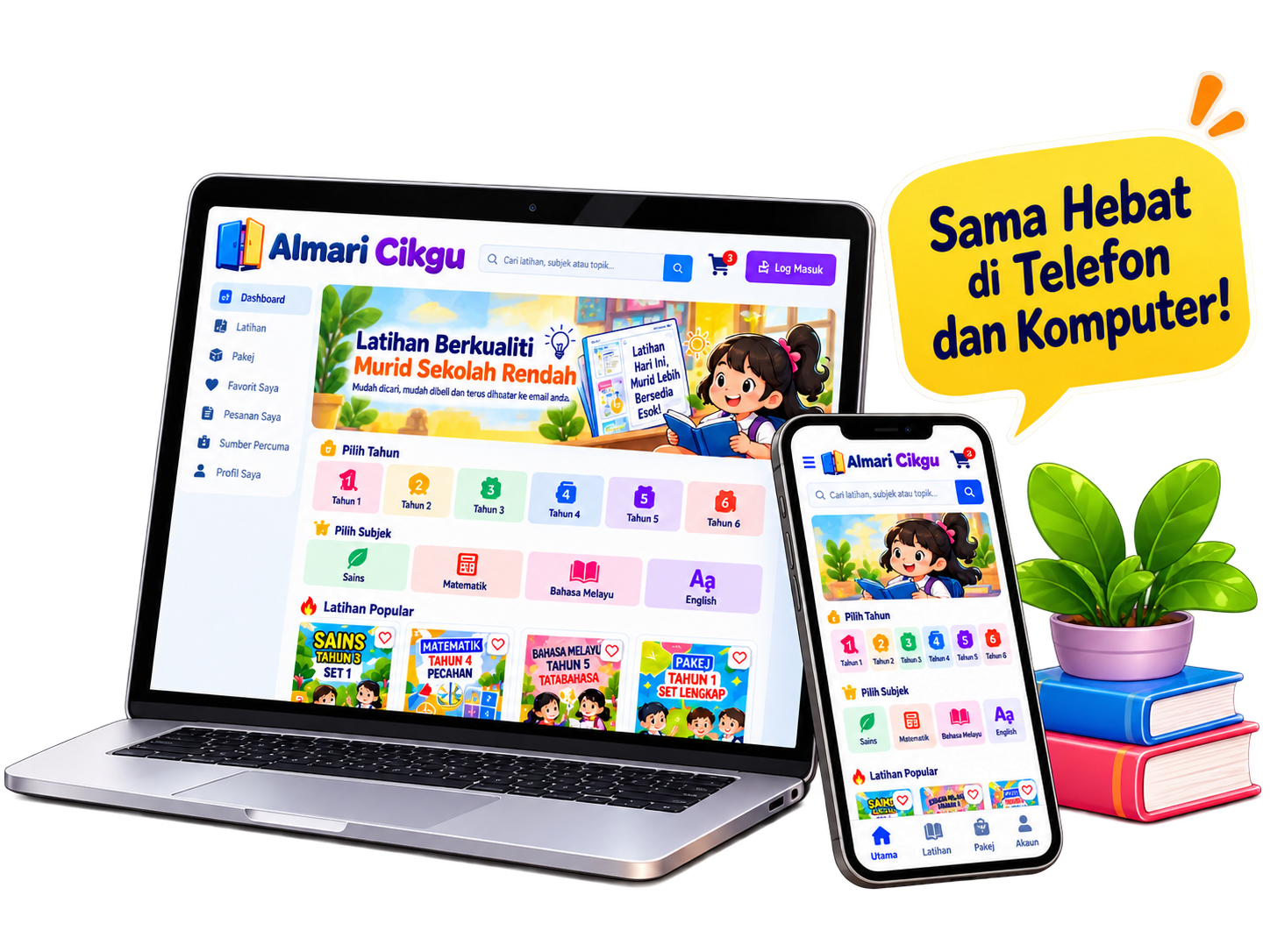 Almari Cikgu pada telefon dan komputer